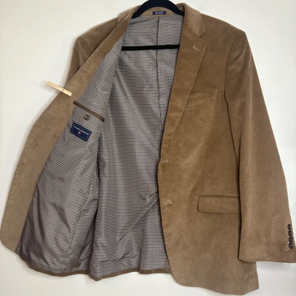 Saddlebred‎ Men's 40R Brown Corduroy Two Button Blazer Jacket Sport Coat